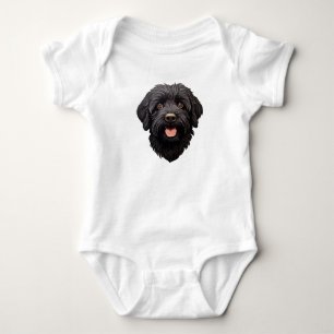 Labradoodle Black Dog Baby Bodysuit