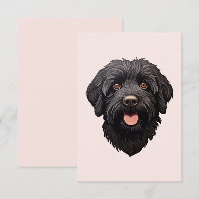 Labradoodle Black Dog Card (Front/Back)