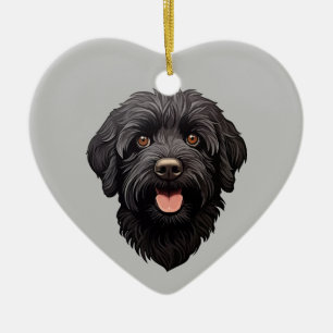 Labradoodle Black Dog Ceramic Ornament