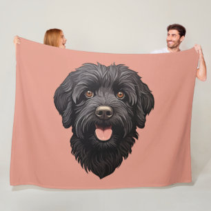 Labradoodle Black Dog Fleece Blanket