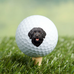 Labradoodle Black Dog Golf Balls