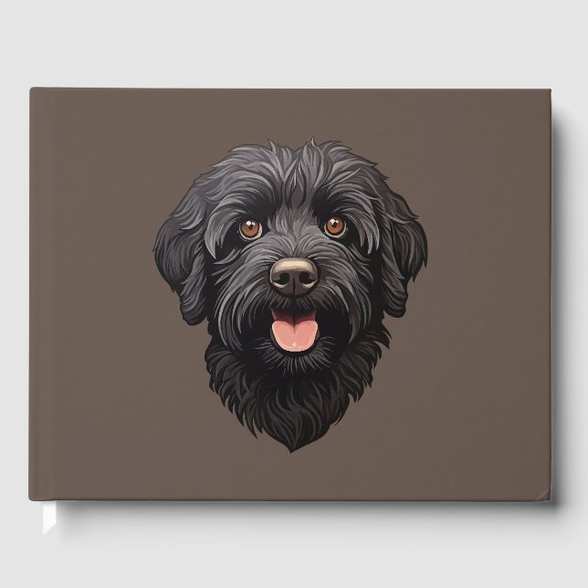 Labradoodle Black Dog Guest Book (Front)