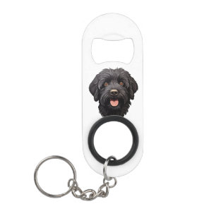Labradoodle Black Dog Keychain Bottle Opener