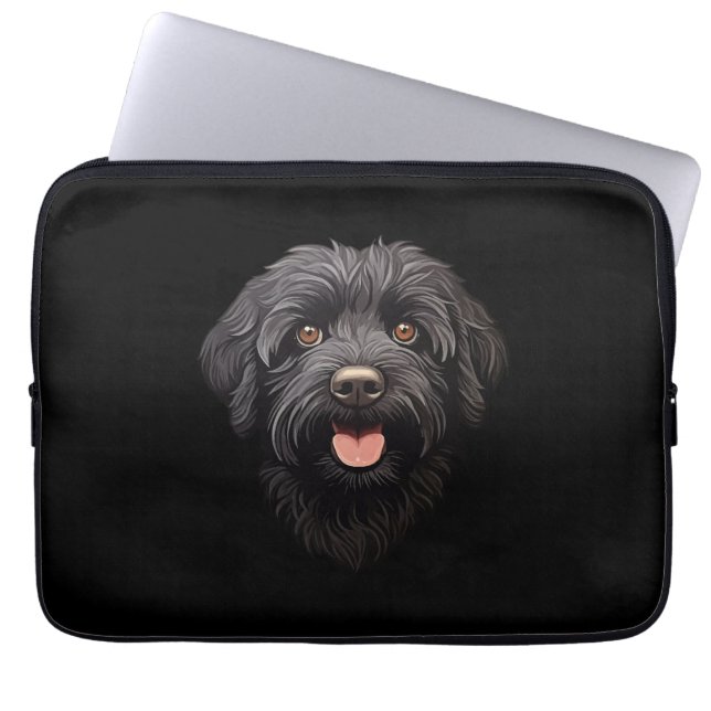 Labradoodle Black Dog Laptop Sleeve (Front)