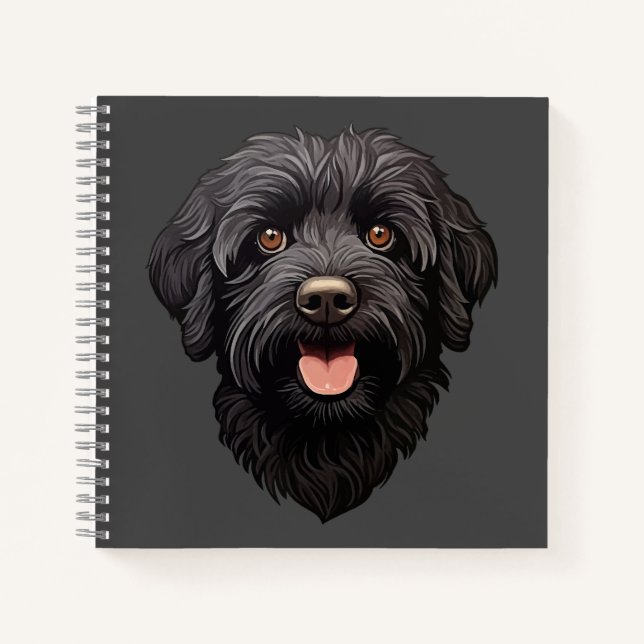 Labradoodle Black Dog Notebook (Front)