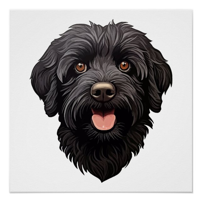 Labradoodle Black Dog Poster (Front)