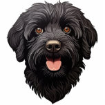 Labradoodle Black Dog Standing Photo Sculpture<br><div class="desc">Black Labradoodle Puppy Dog. Labrador and Poodle dog breed. Embrace the adorable charm of our Black Labradoodle Dog Design, showcasing a delightful closeup of this beloved breed's face with a playful pink tongue sticking out. Perfect for Labradoodle enthusiasts and dog lovers alike, this design captures the lovable personality and irresistible...</div>