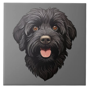 Labradoodle Black Dog Tile