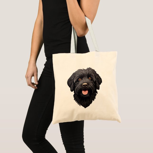 Labradoodle Black Dog Tote Bag (Front (Product))