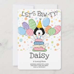 Labradoodle Chien Anniversaire Fête Invitation