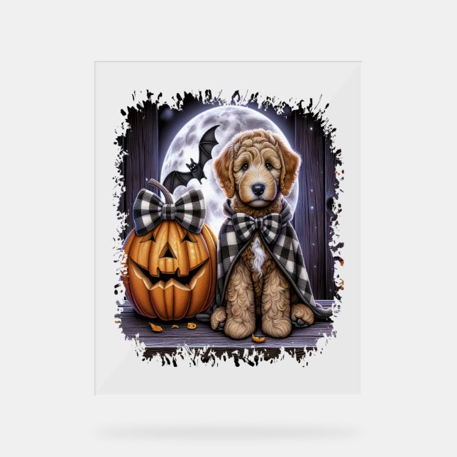 Labradoodle chien Carré d'Halloween (Recto)