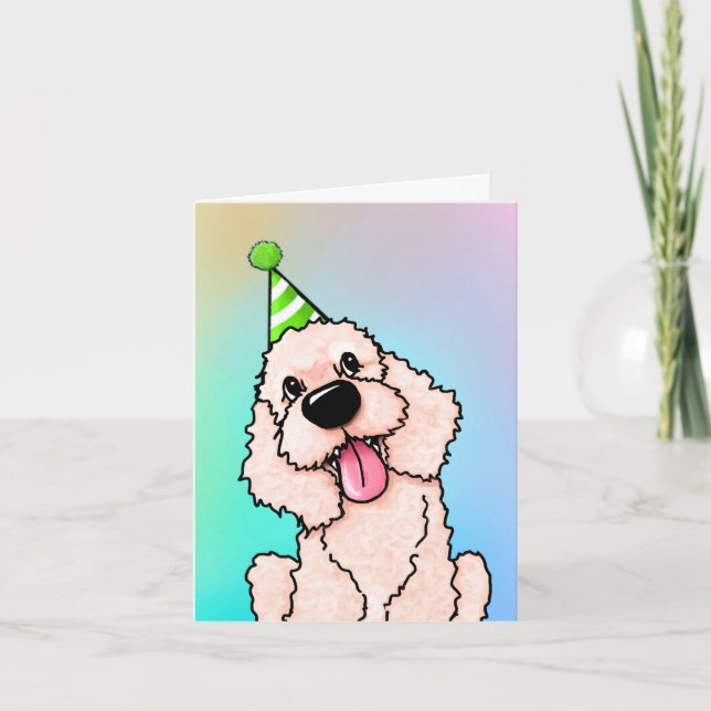 Labradoodle Chien Carte d'anniversaire (Devant)