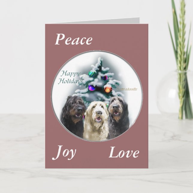 Labradoodle Christmas Gifts Holiday Card (Front)