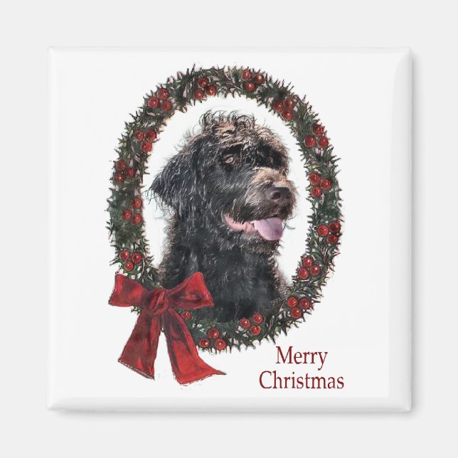 Labradoodle Christmas Gifts Magnet (Front)