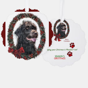 Labradoodle Christmas Gifts Ornament Card