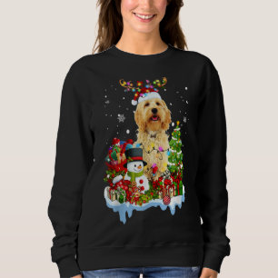 Labradoodle Christmas Reindeer Christmas Lights Pa Sweatshirt