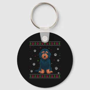 Labradoodle Christmas Sweater Xmas Pet Animal Dog  Keychain