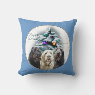 Labradoodle Christmas Throw Pillow