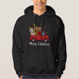 Labradoodle Christmas Truck Tree Mom Dad Xmas Dog Hoodie
