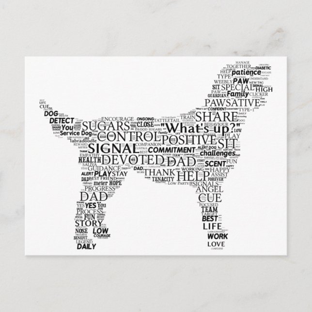 Labradoodle Cloud Silhouette Postcard (Front)