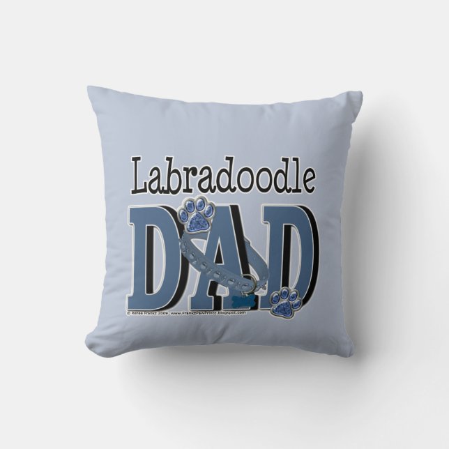 LabraDoodle DAD Throw Pillow (Front)