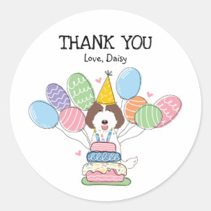 Labradoodle Dog Birthday Party Favour Tags Sticker