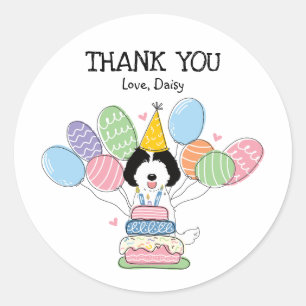 Labradoodle Dog Birthday Party Favour Tags Sticker