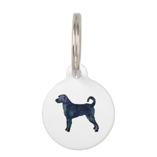 Labradoodle Dog Breed Silhouette Black Watercolor Pet Tag