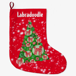 Labradoodle Dog Christmas Big Tree Decoration Large Christmas Stocking