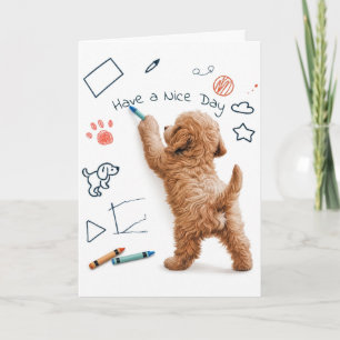 Labradoodle Dog Doodling for Thinking of You Card