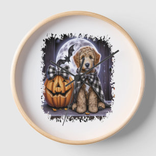 Labradoodle Dog Halloween Square Clock