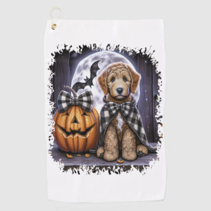 Labradoodle Dog Halloween Square Golf Towel