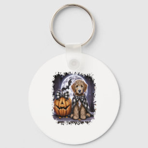 Labradoodle Dog Halloween Square Keychain