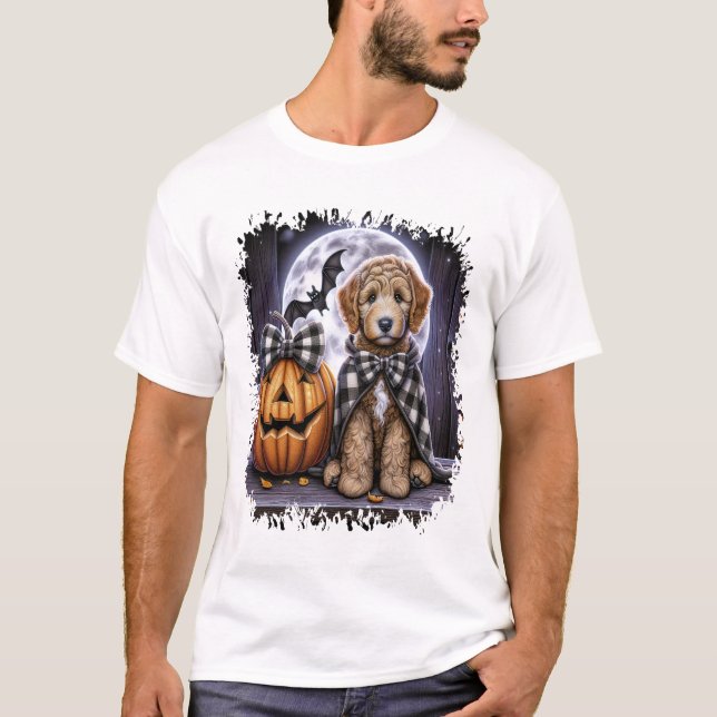 Labradoodle Dog Halloween Square T-Shirt (Front)