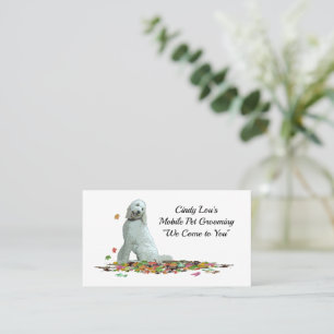 Labradoodle Dog In Leaves Business Card