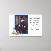 Labradoodle Dog In Leaves Dog Quote Canvas Print