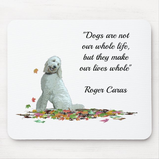 Labradoodle Dog In Leaves Mouse Pad (Front)
