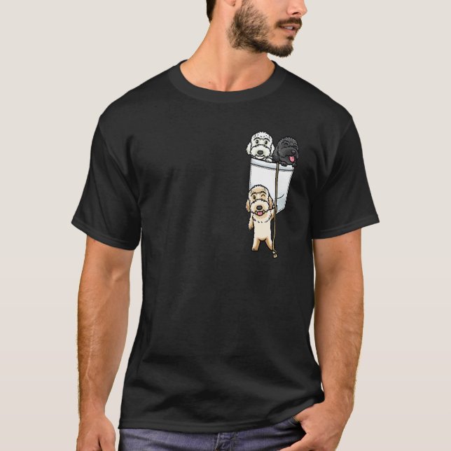 Labradoodle Dog In Pocket_1 T-Shirt (Front)