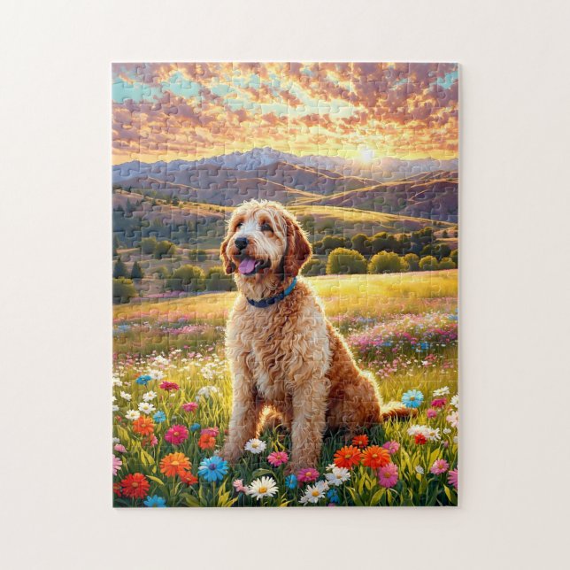 Labradoodle dog jigsaw puzzle (Vertical)