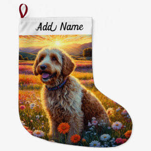 Labradoodle Dog Large Christmas Stocking