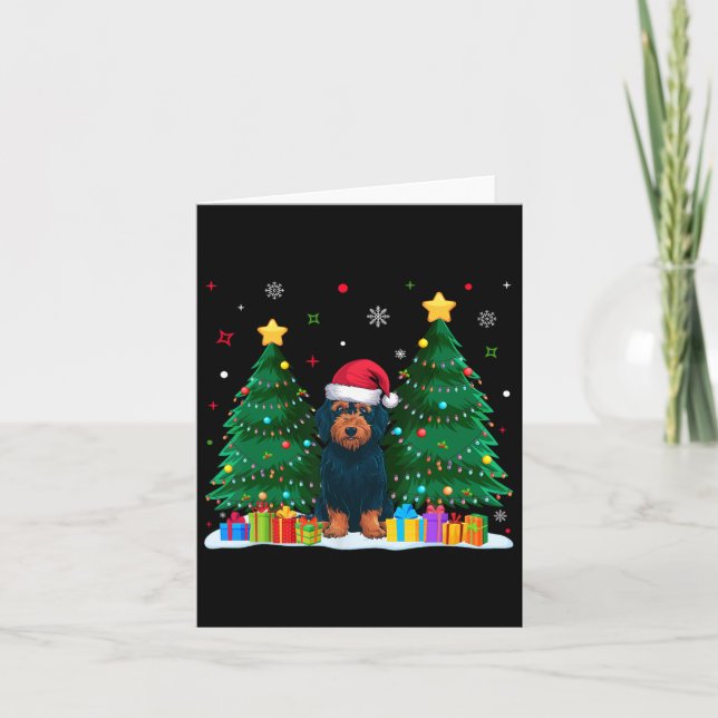 Labradoodle Dog Lovers Santa Hat Ugly Christmas Sw Card (Front)