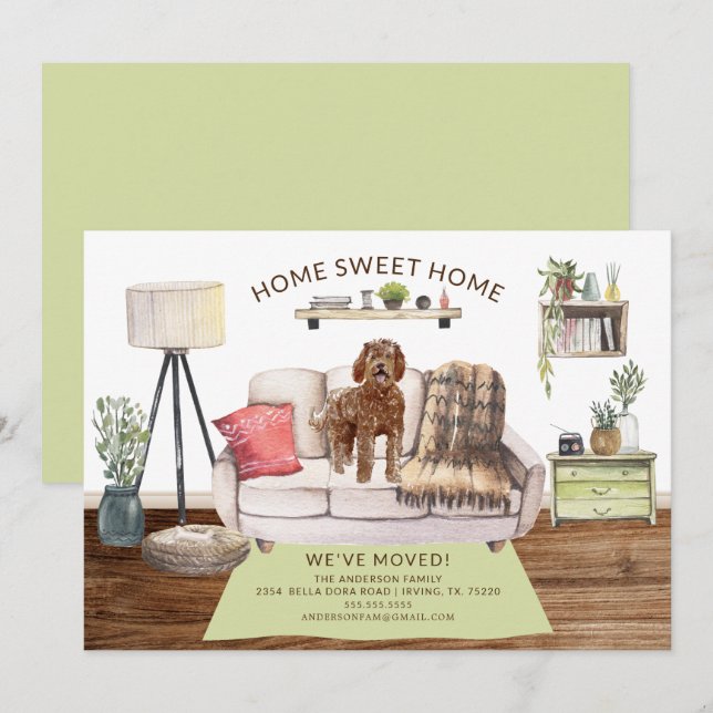 Labradoodle Dog Moving Announcement (Front/Back)