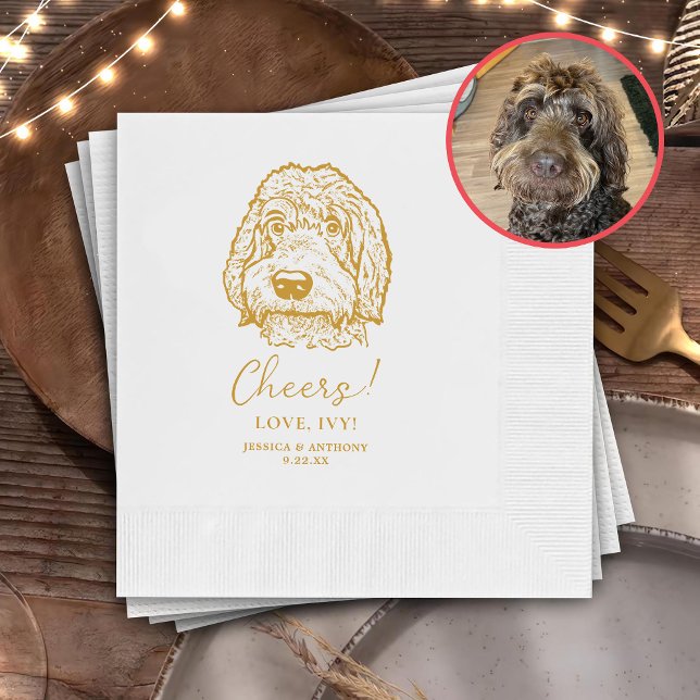 Labradoodle Dog Personalized Cheers Napkin (Creator Uploaded)
