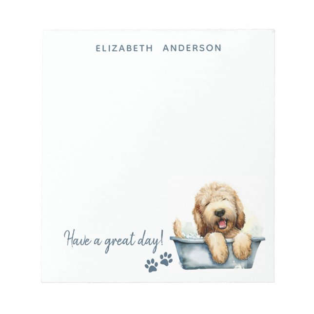 Labradoodle Dog Personalized Notepad (Front)