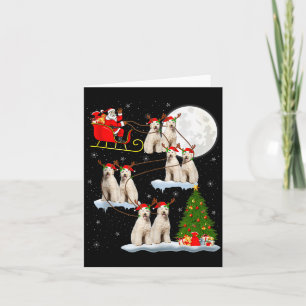 Labradoodle Dog Santa Sleigh Flying Funny Magical  Card