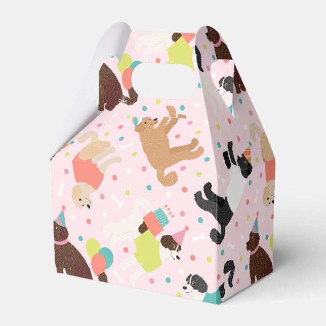 Labradoodle / Goldendoodle Birthday Party Favor Box (Front Side)