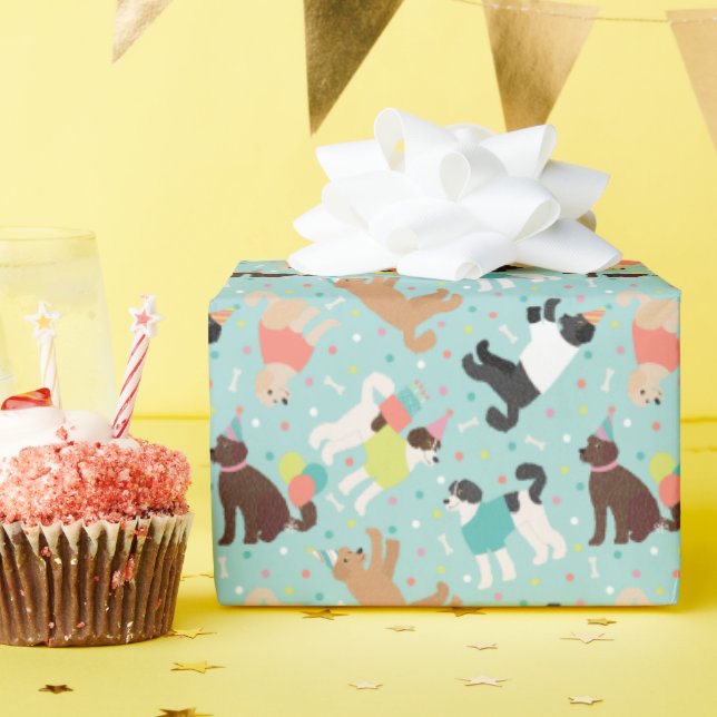 Labradoodle / Goldendoodle Birthday Party Wrapping Paper (Birthday Party)