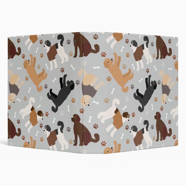 Labradoodle / Goldendoodle Bones and Paws 3 Ring B Binder (Background)