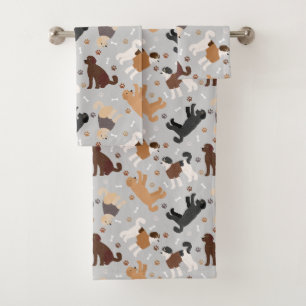 Labradoodle / Goldendoodle Bones and Paws Bath Tow Bath Towel Set