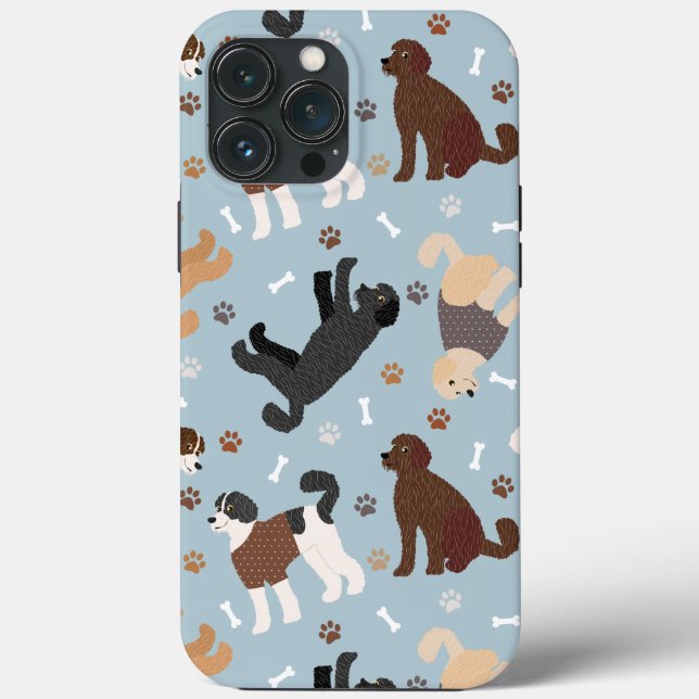 Labradoodle / Goldendoodle Bones and Paws Case-Mate iPhone Case (Back)